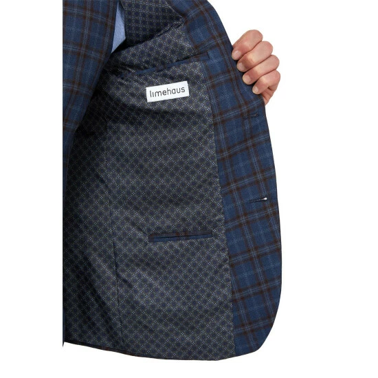 Limehaus Check Slim Fit Suit Jacket For Male 6 Limehaus Check Slim Fit Suit Jacket For Male - Image 6
