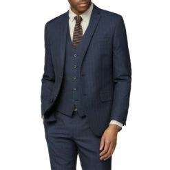 Limehaus Overcheck Slim Suit Jacket For Male