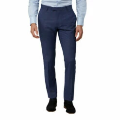 Limehaus Windowpane Check Slim Trousers For Male
