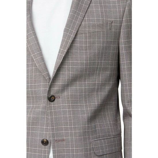 Limehaus Tonal Check Slim Fit Suit Jacket For Male 4 Limehaus Tonal Check Slim Fit Suit Jacket For Male - Image 4