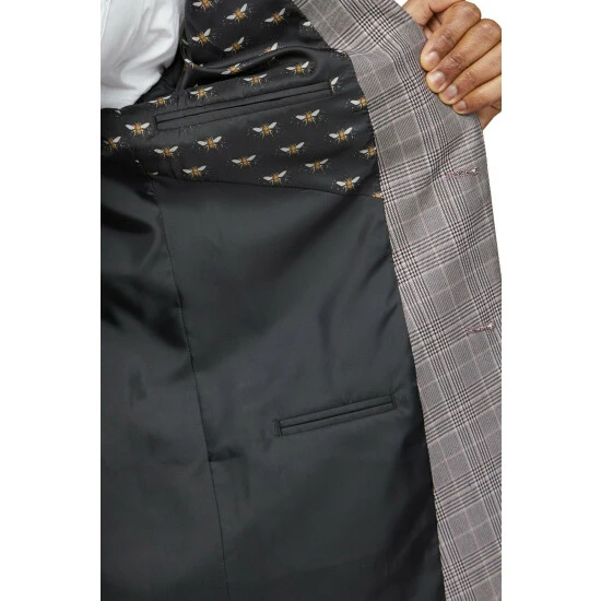 Limehaus Tonal Check Slim Fit Suit Jacket For Male 6 Limehaus Tonal Check Slim Fit Suit Jacket For Male - Image 6