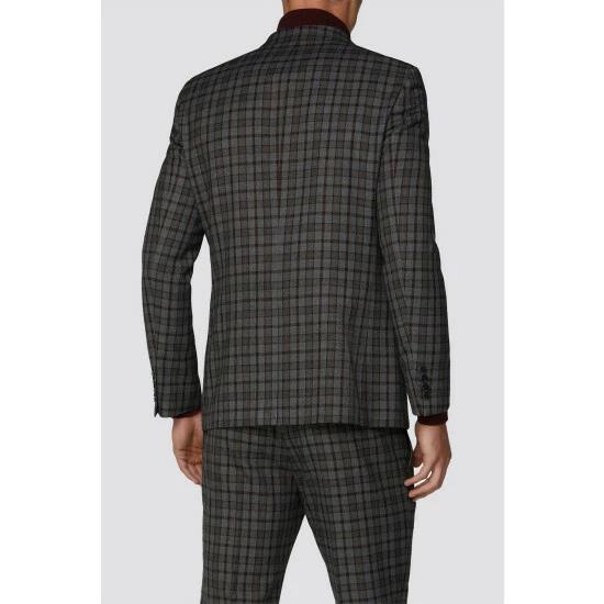 Limehaus Heritage Overcheck Suit Jacket For Male 3 Limehaus Heritage Overcheck Suit Jacket For Male - Image 3