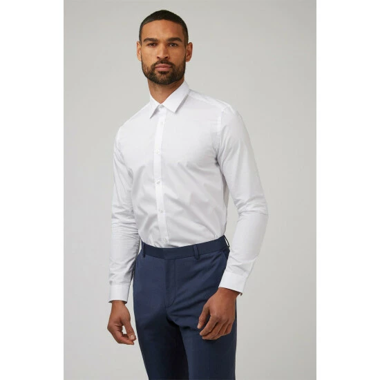 Limehaus Poplin Slim Fit Single Cuff Shirt For Male 2 Limehaus Poplin Slim Fit Single Cuff Shirt For Male - Image 2